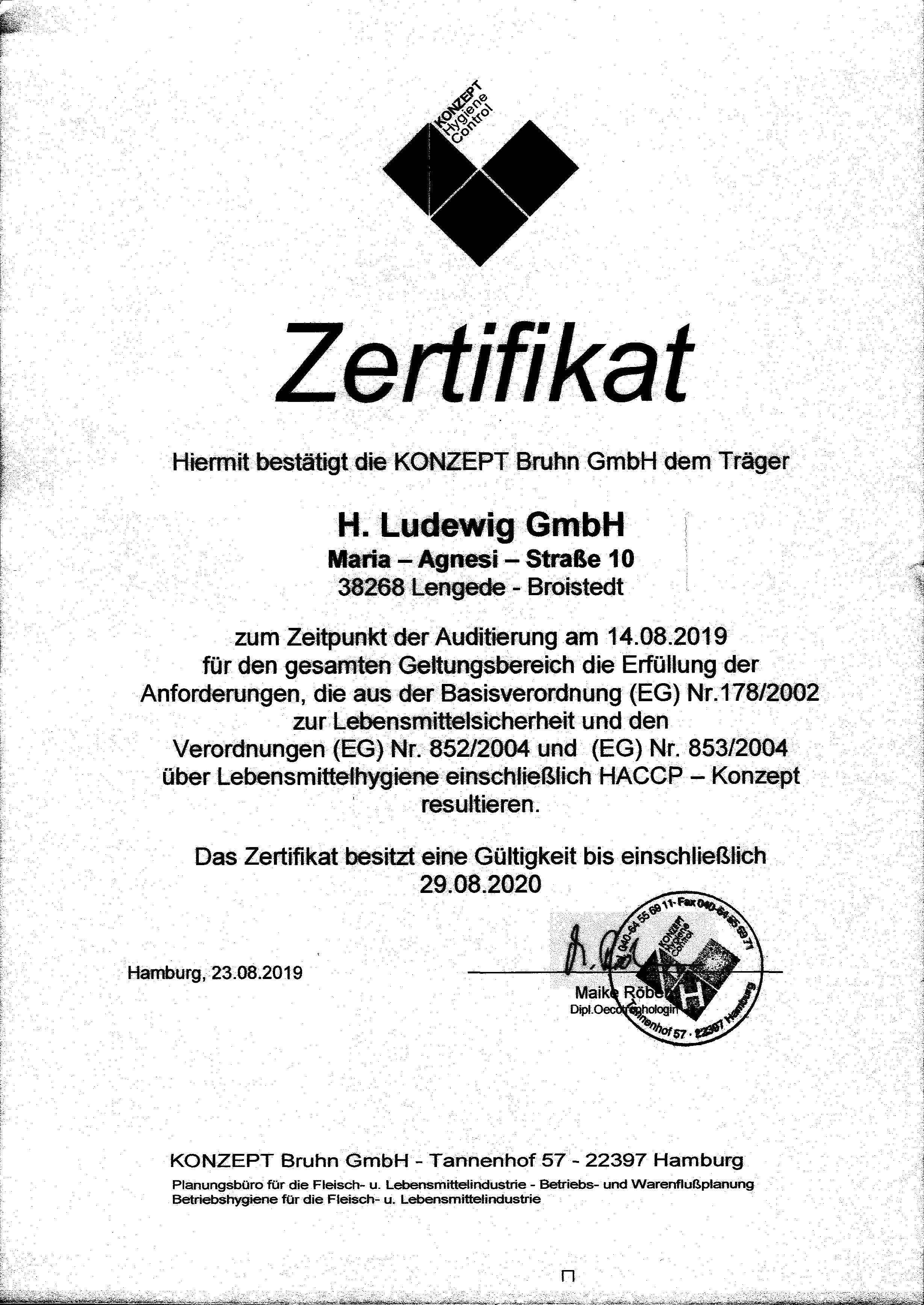 HACCP Zertifikat2018