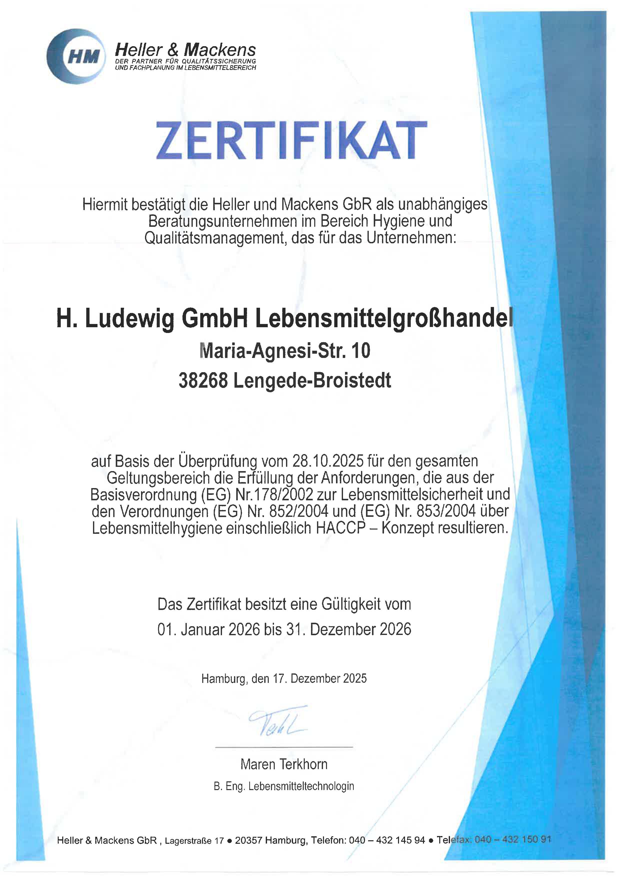 HACCP Zertifikat2018